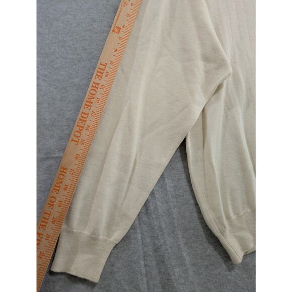 Franco Rossi  Merino Wool‎ Acrylic Sweater Mens XL Crewneck Plain Pullover Beige - Picture 7 of 8